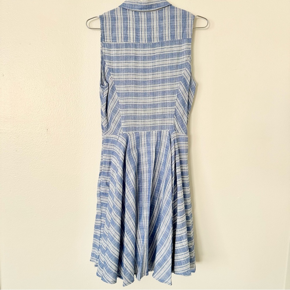 | fashion on earth • striped sleeveless button down a line mini dress • small | - Picture 4 of 12